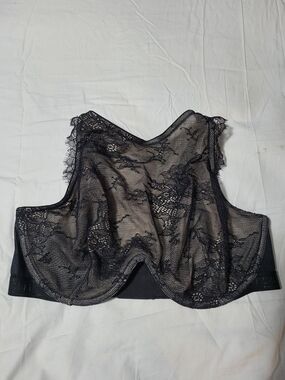 Victoria's Secret Black Lace Sheer High Neck Bra Top